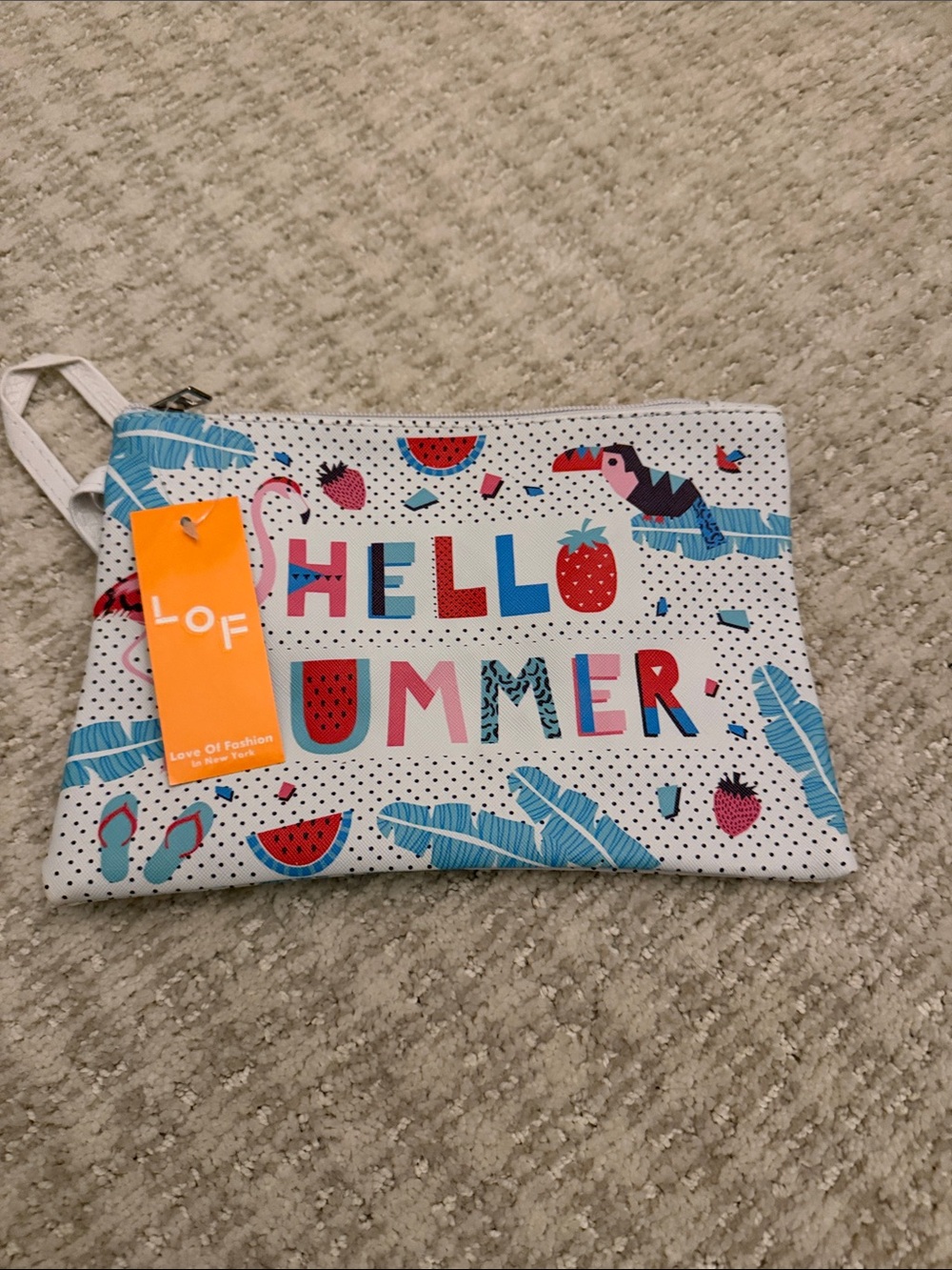LOF Hello Summer Multicolor Zip Wrist Pouch